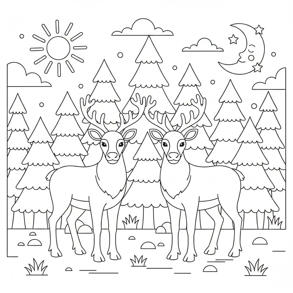 Rusa kutub di hutan