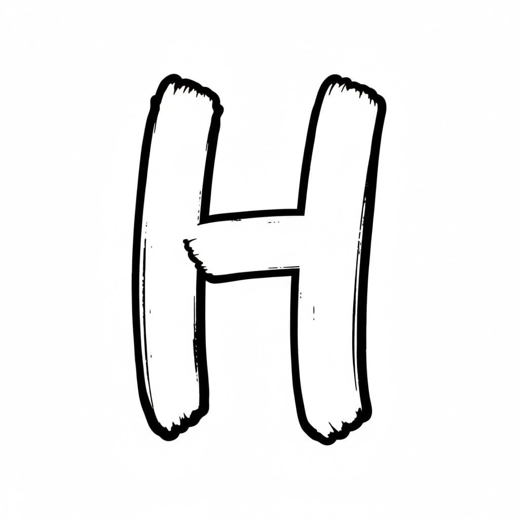 Sapuan kuas huruf H