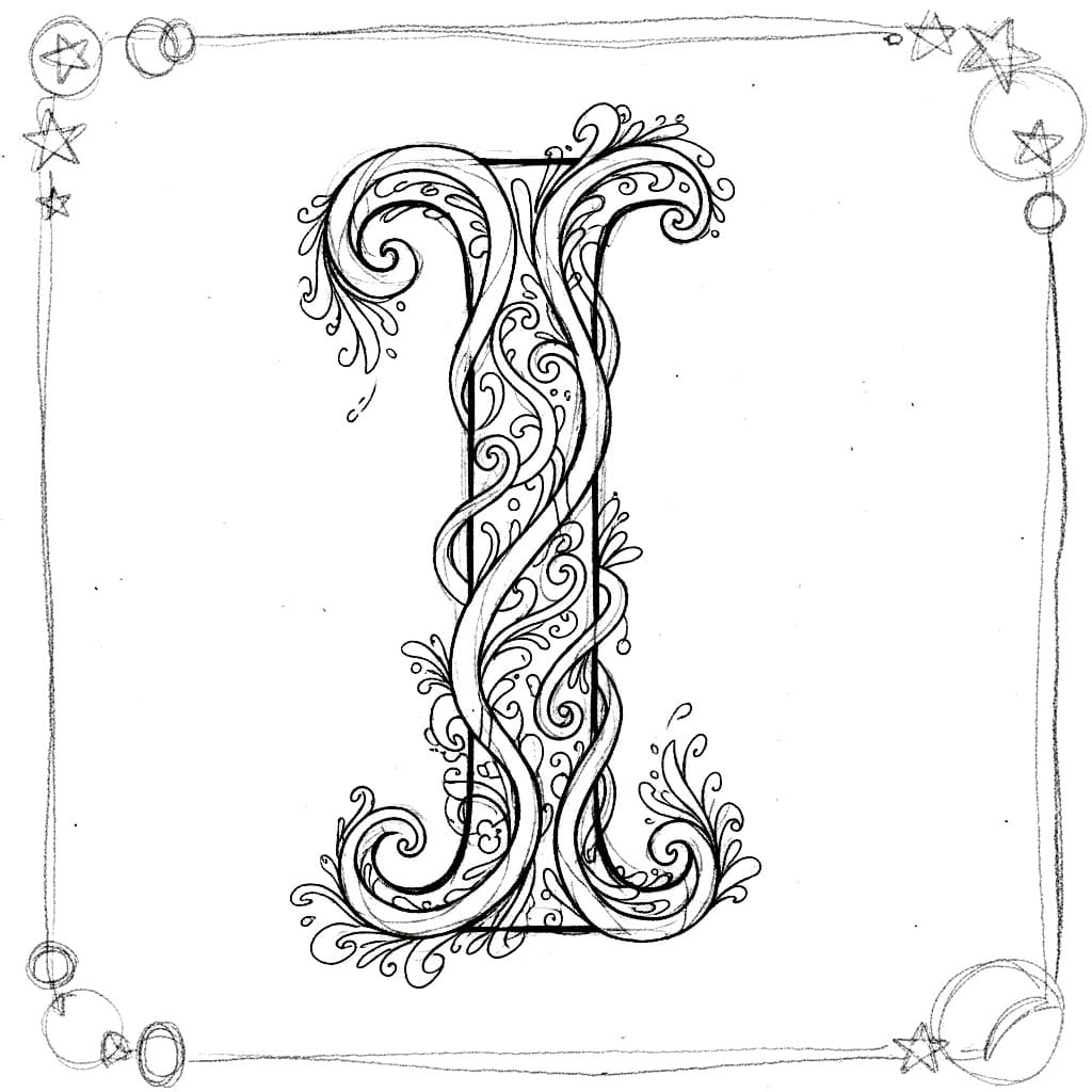 Sketsa Pensil Huruf I