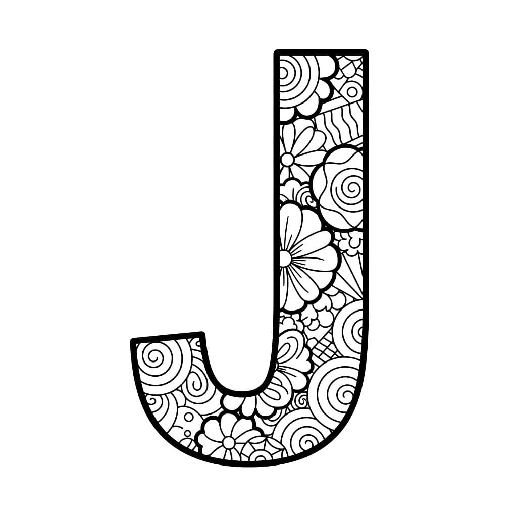 Zentangle Huruf J Sederhana