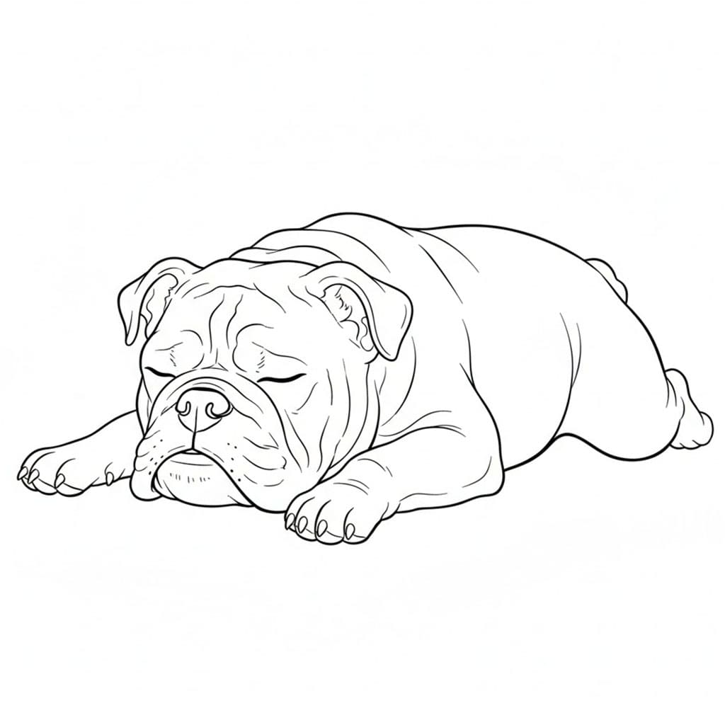 Buldog Berbaring Santai