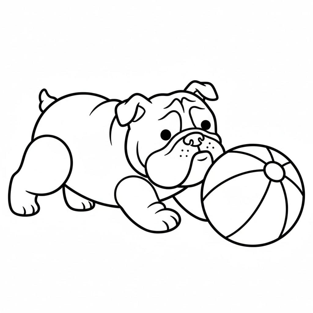 Buldog Bermain Bola