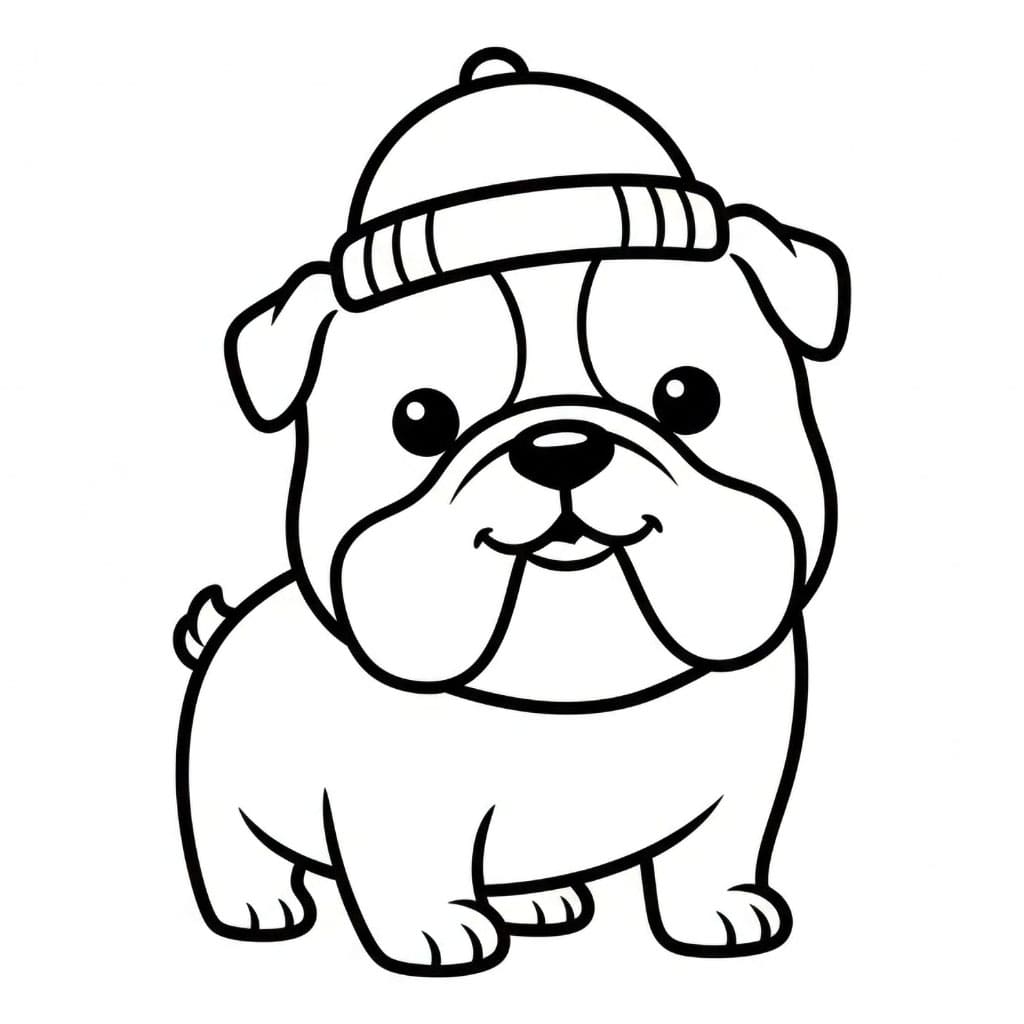Buldog Memakai Topi