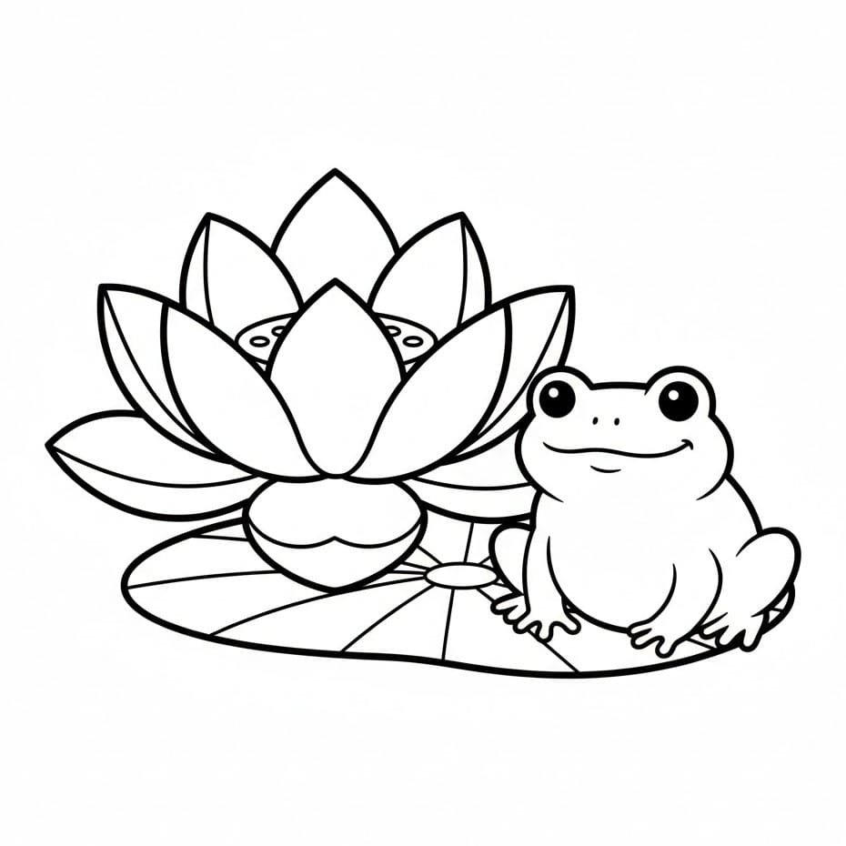 Bunga Teratai dan Katak