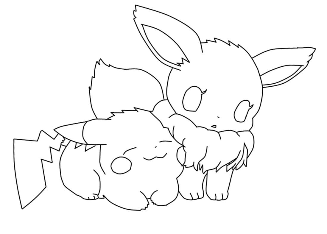 Eevee bersama Pikachu