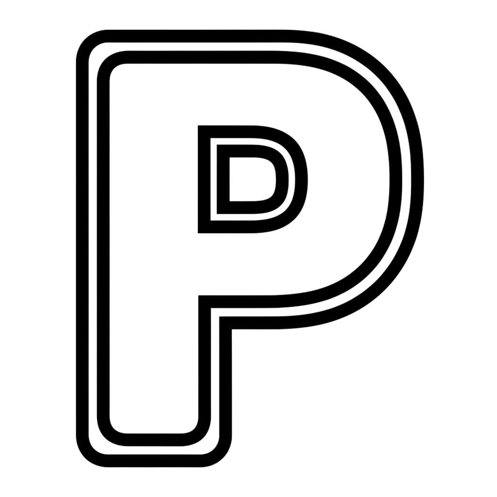 Huruf P Bingkai Tebal