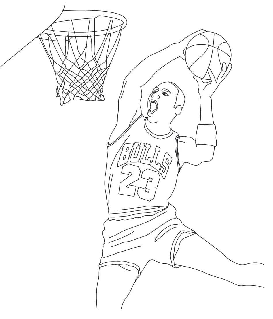 Michael Jordan melakukan dunk