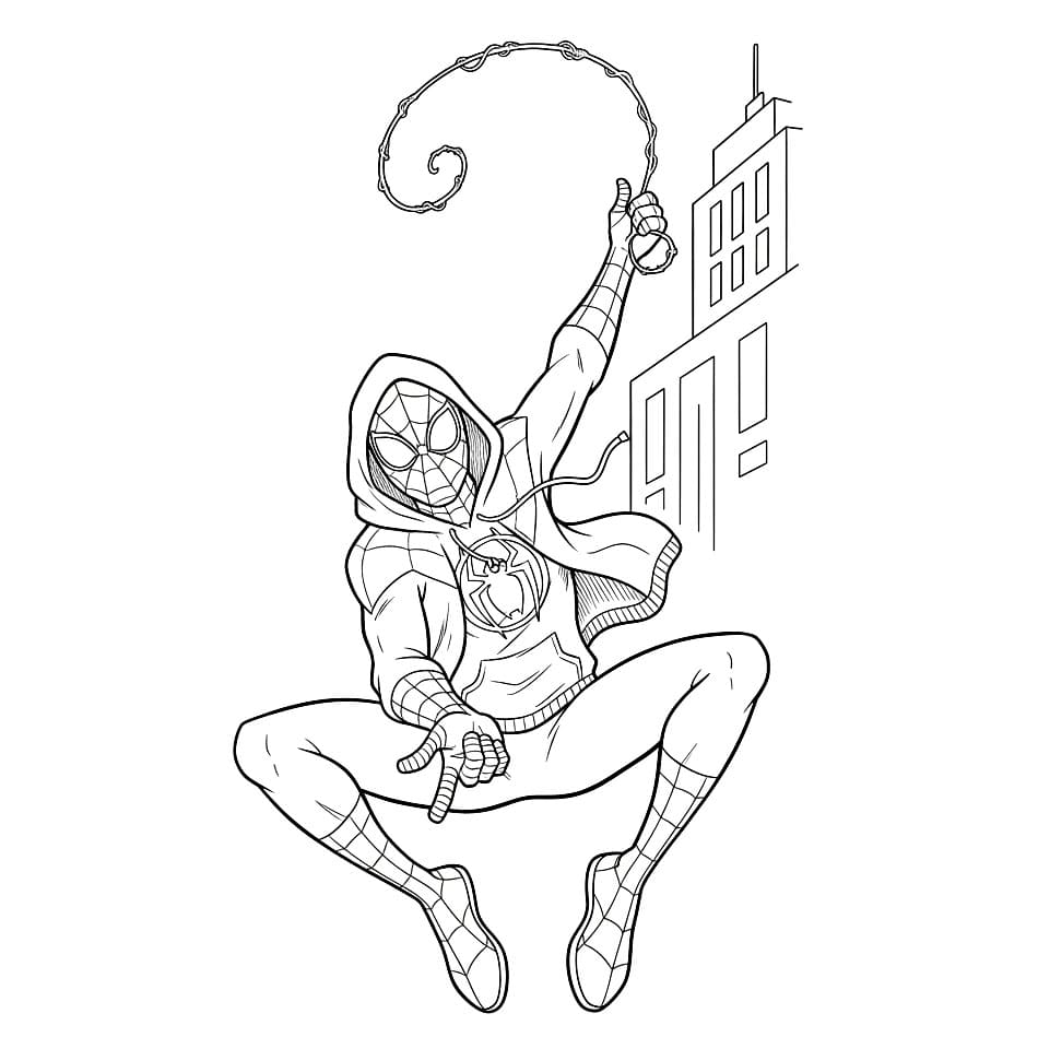 Miles Morales Berayun Jaring