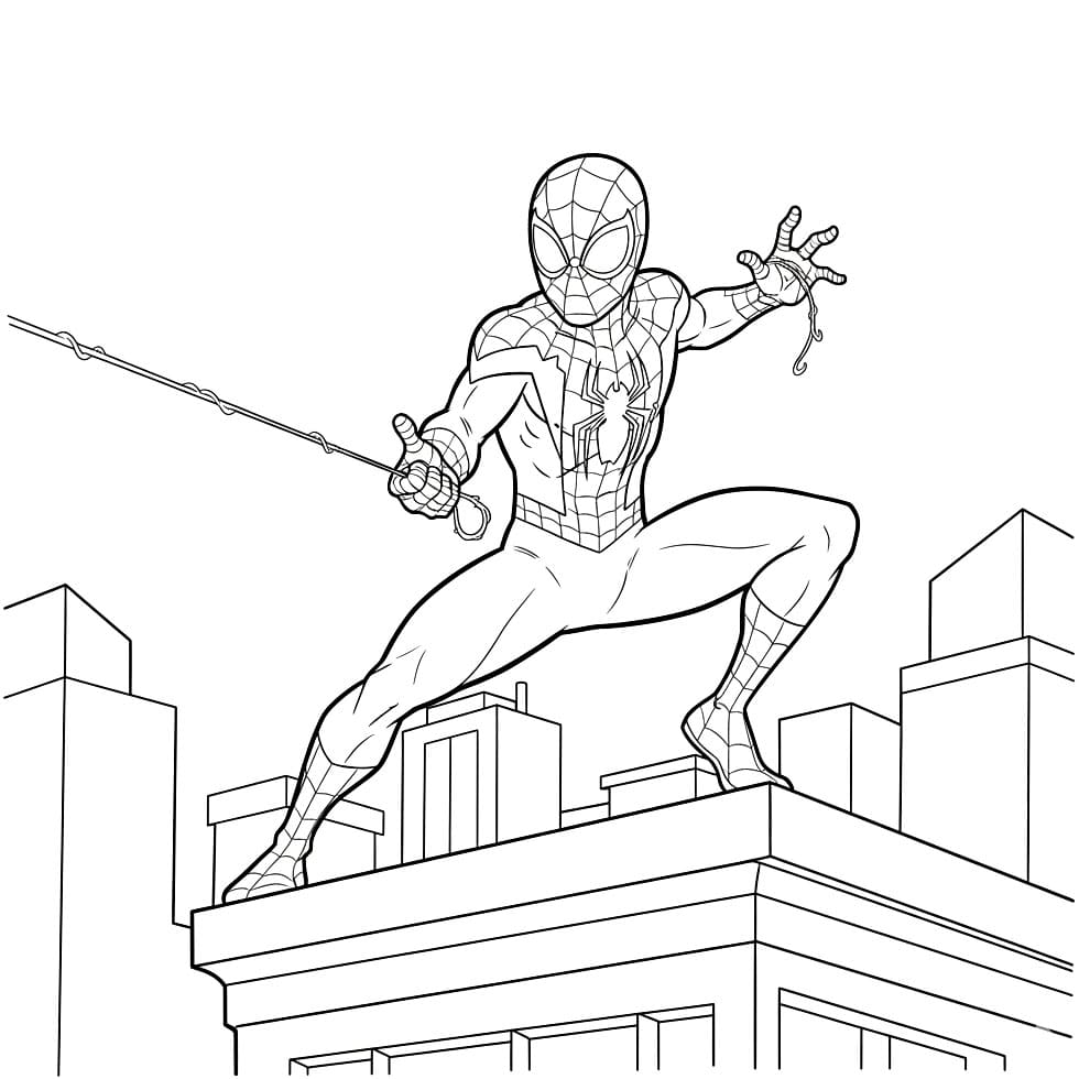 Miles Morales Berdiri dengan Jaring
