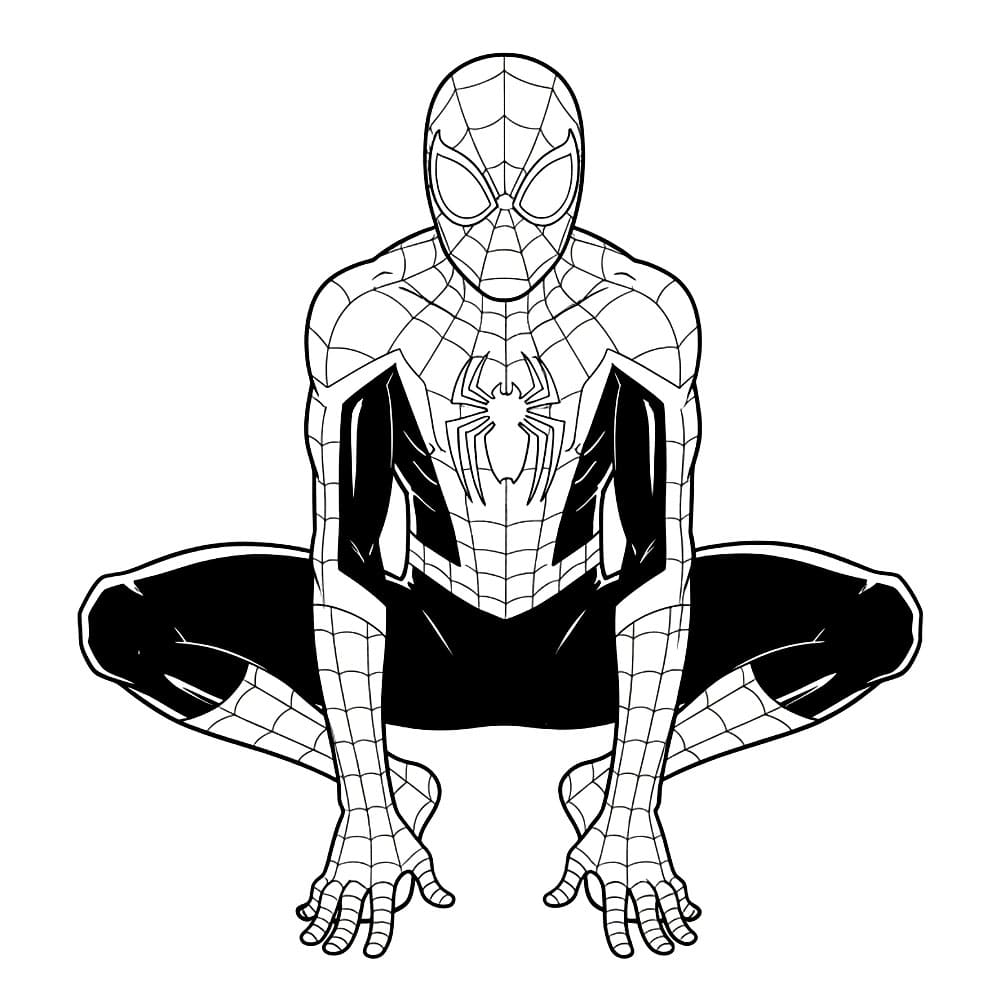 Miles Morales Jongkok Sederhana