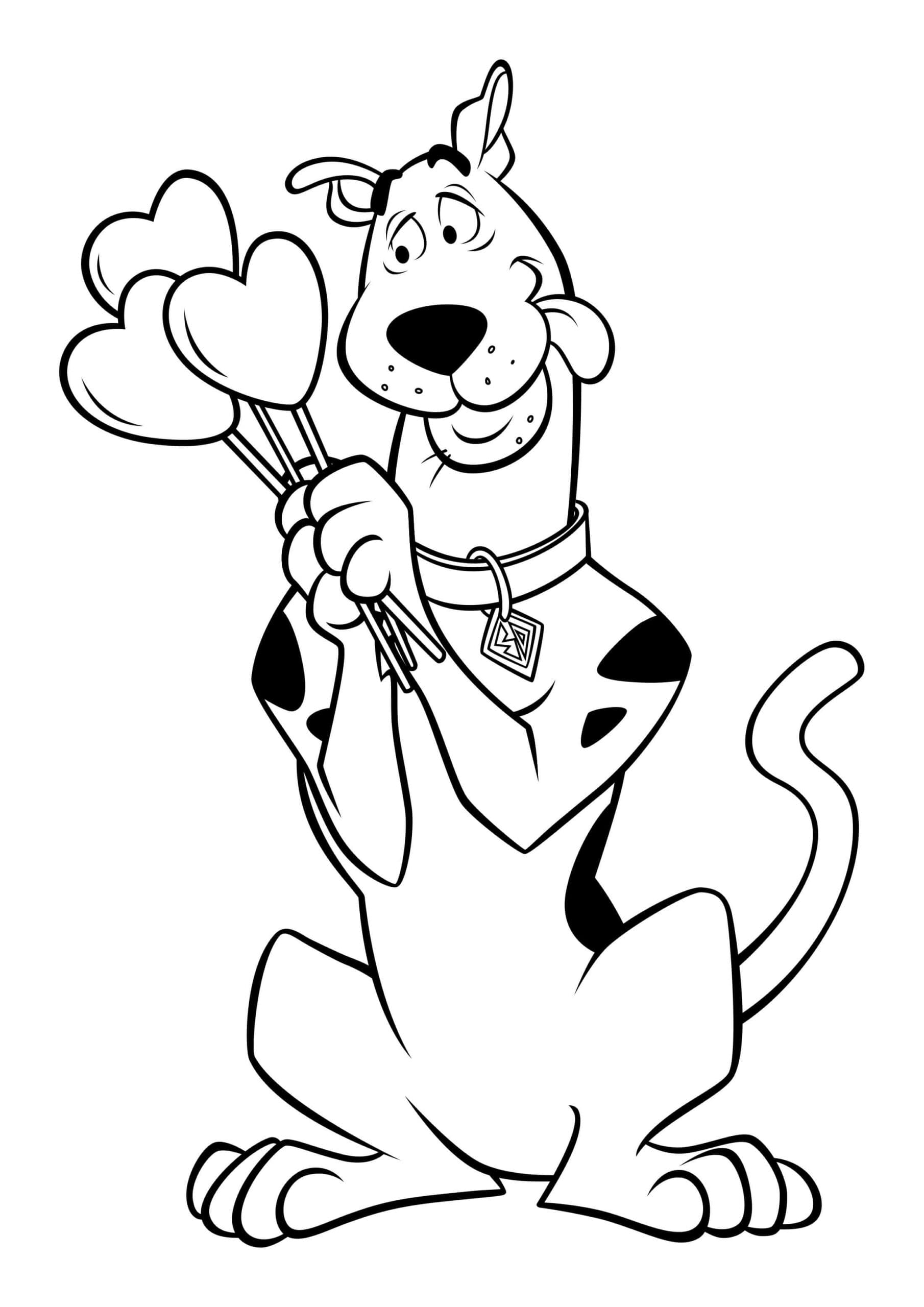 Scooby Doo memegang permen tongkat