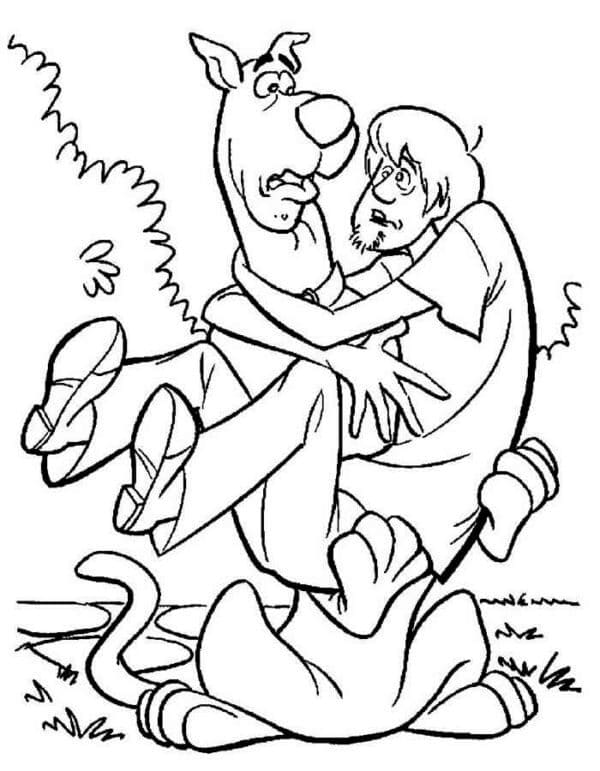 Scooby Doo memeluk Shaggy