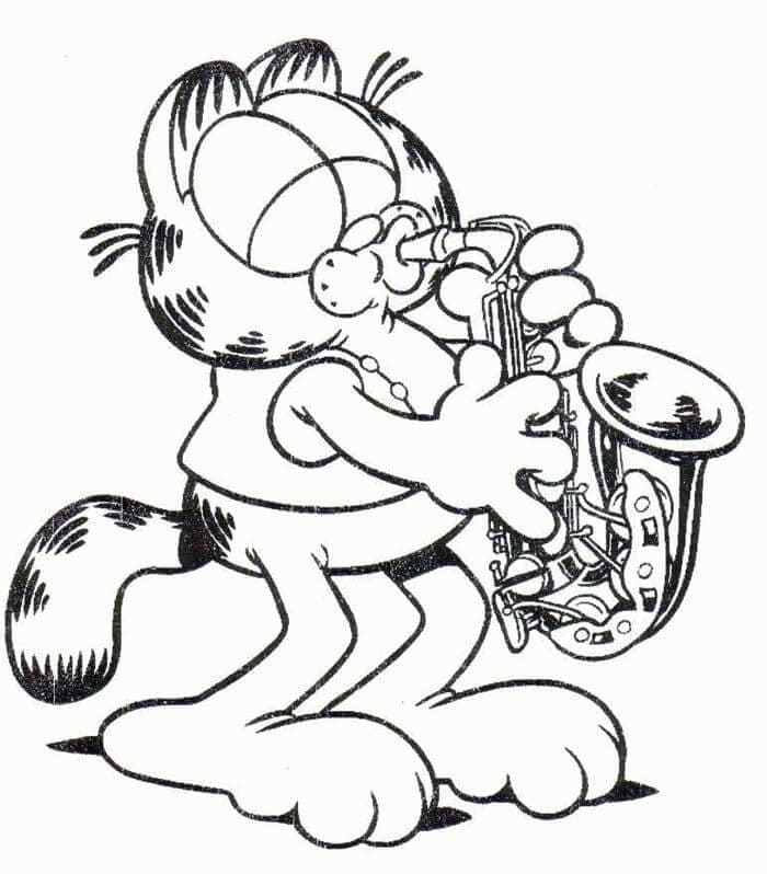 Garfield Memainkan Saksofon