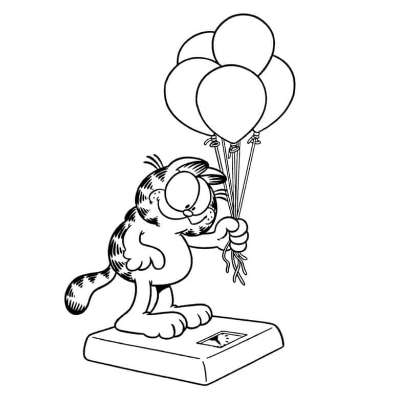 Garfield Mengukur Berat Badannya
