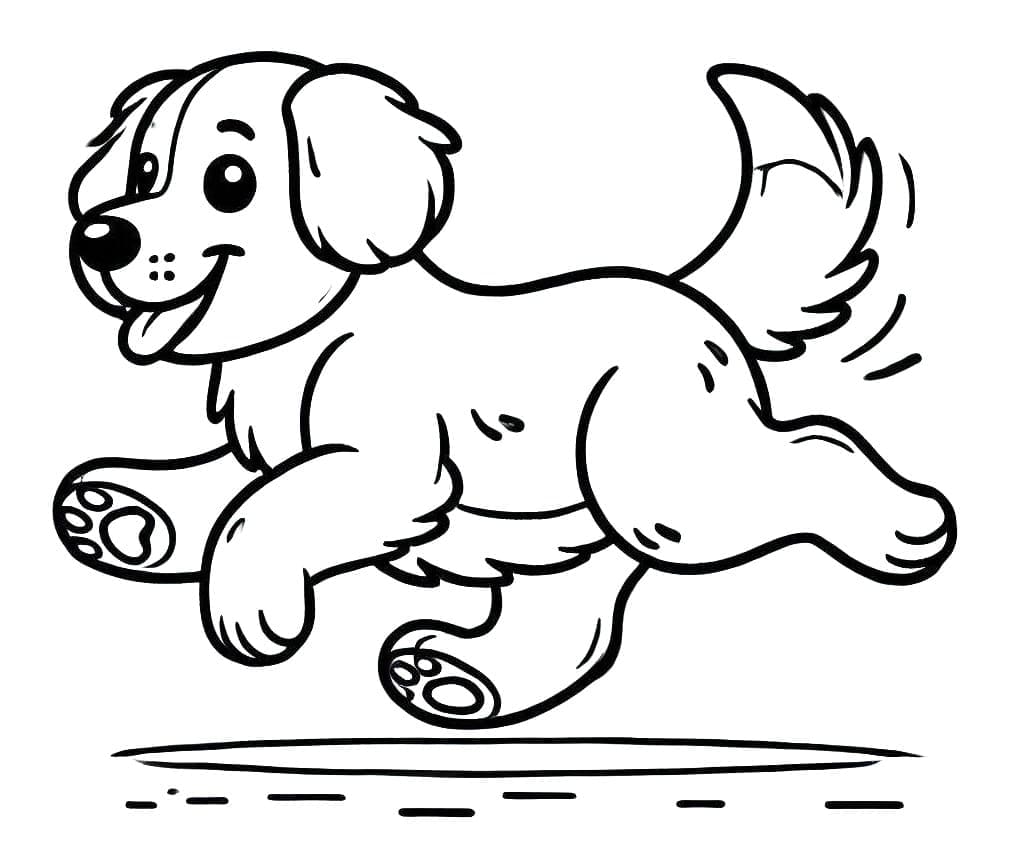 Golden Retriever sedang berlari