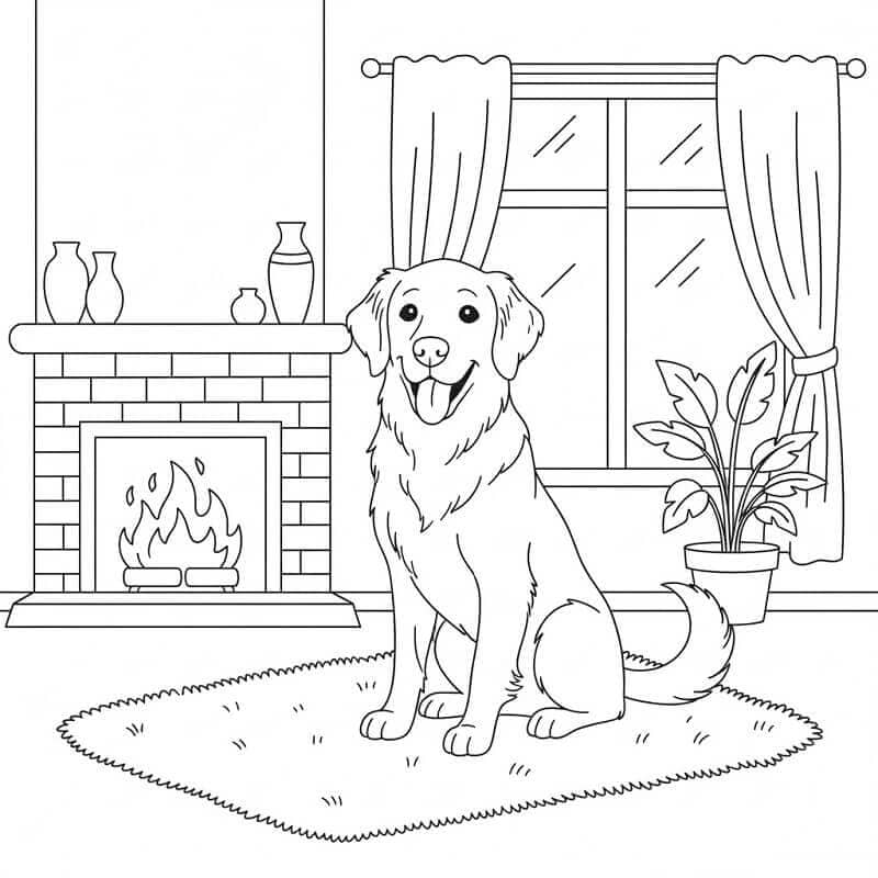 Golden Retriever yang bahagia