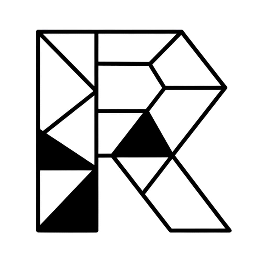 Huruf R geometris