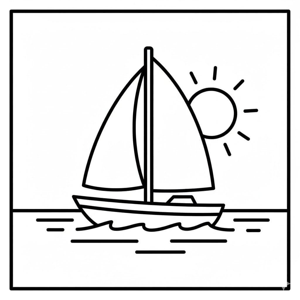 Perahu layar di laut