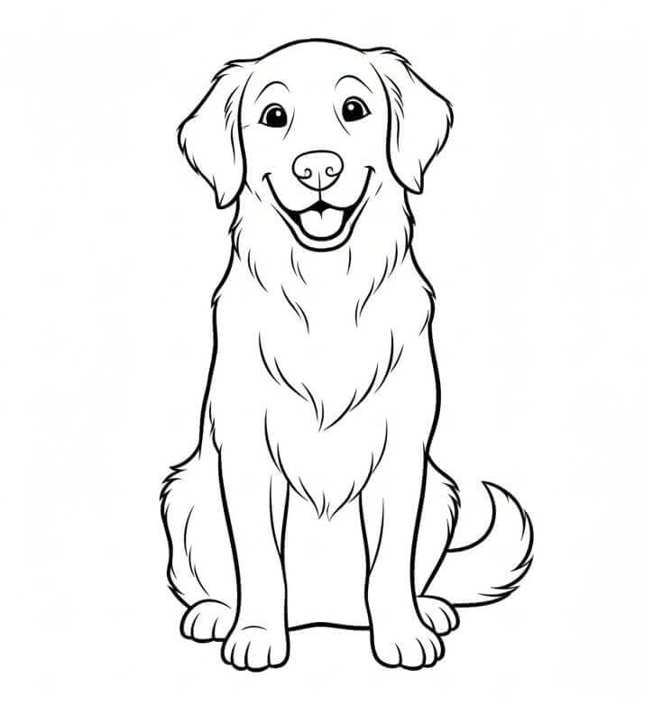 Seekor Golden Retriever yang bahagia