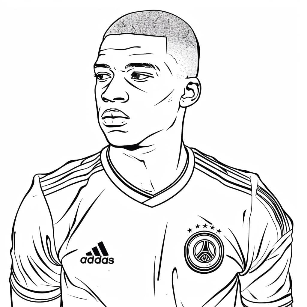 Gambar Kylian Mbappé untuk anak-anak