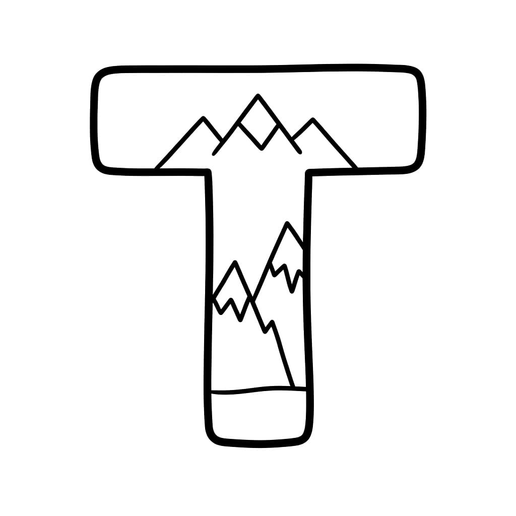 Huruf T gunung