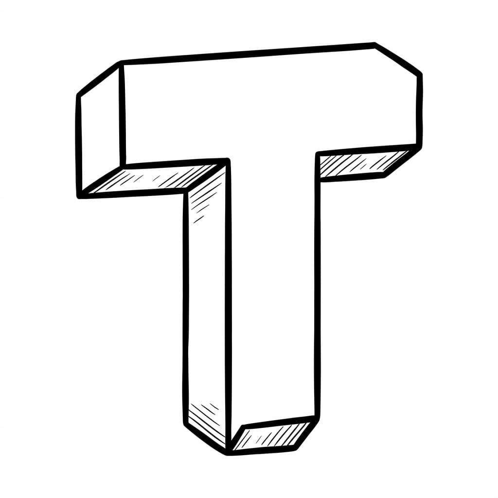 Huruf T tiga dimensi