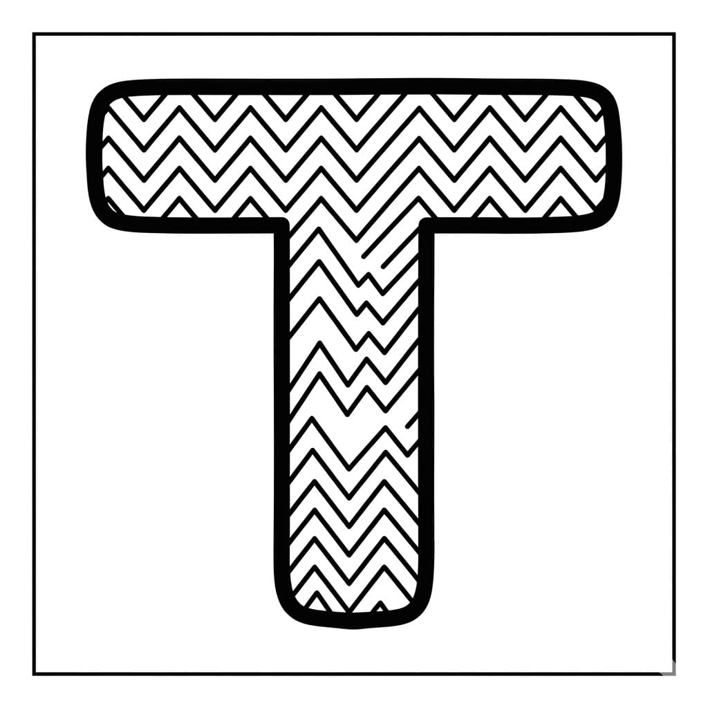 Huruf T zigzag