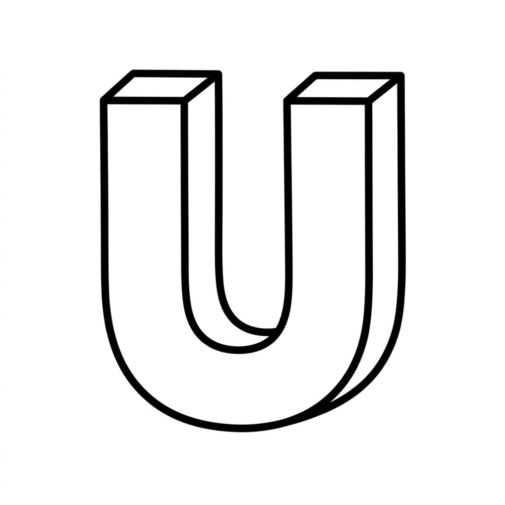 Huruf U 3D