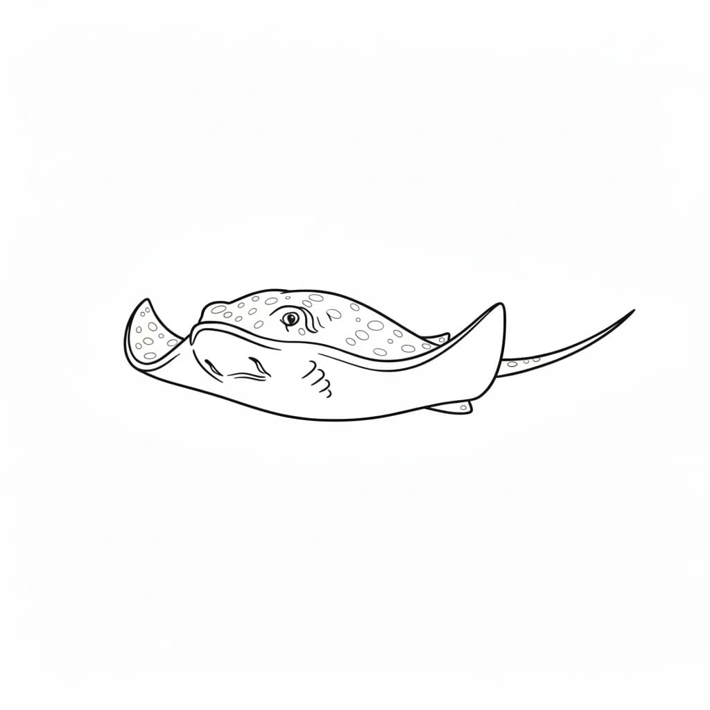 Ikan Pari Meluncur Laut