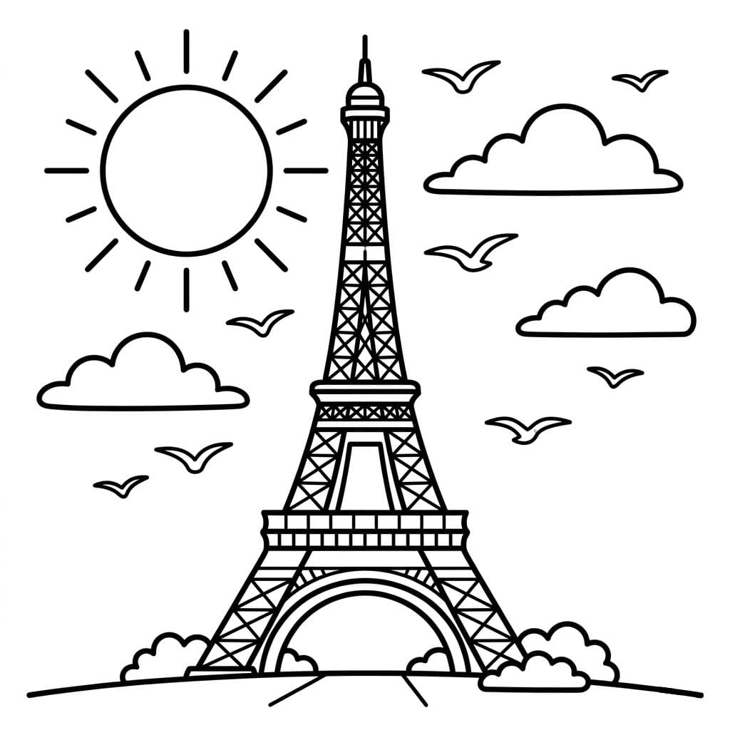 Menara Eiffel dan langit cerah