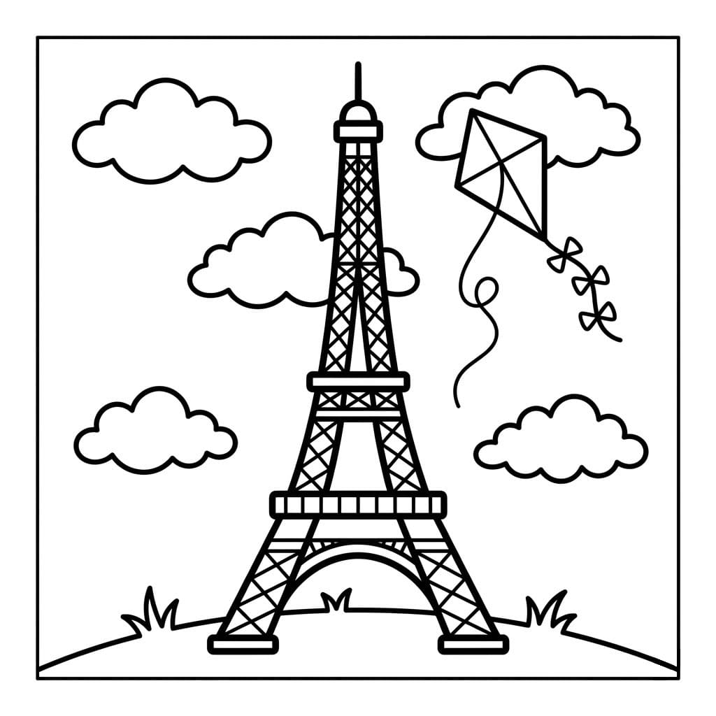 Menara Eiffel dan layang-layang