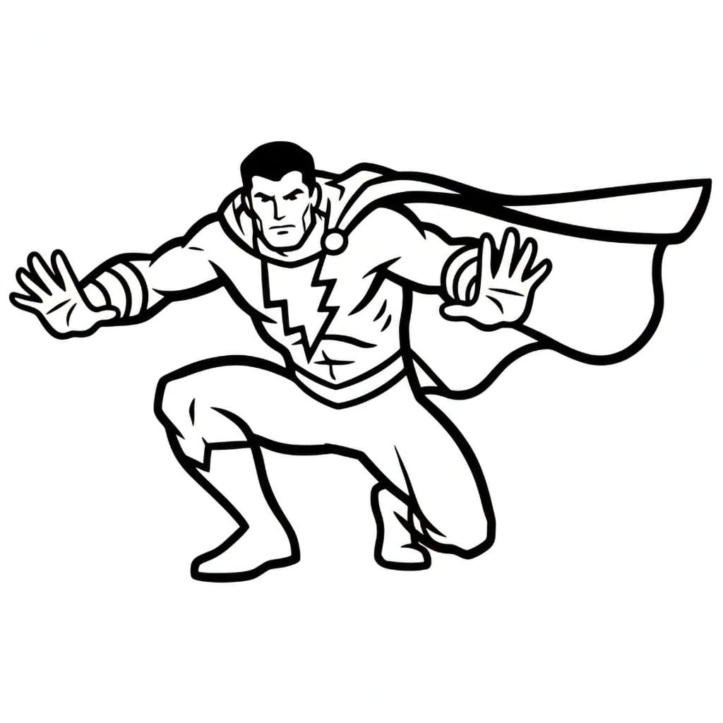 Shazam berjongkok