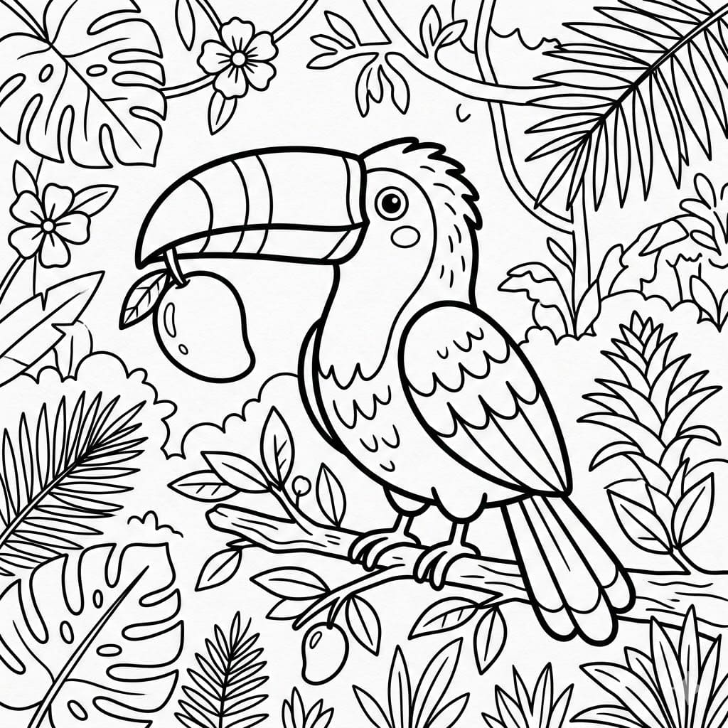 Toucan dengan Buah