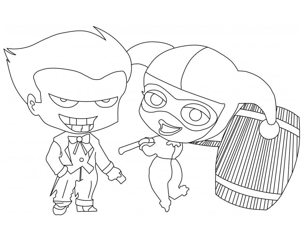 Chibi Joker dan Harley Quinn