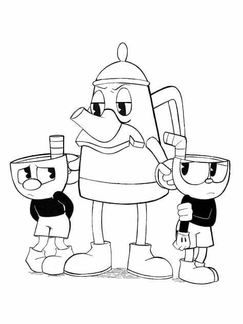Garis Luar Gambar Cuphead