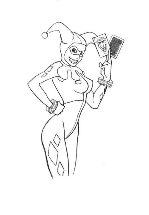 Harley Quinn dengan Kartu