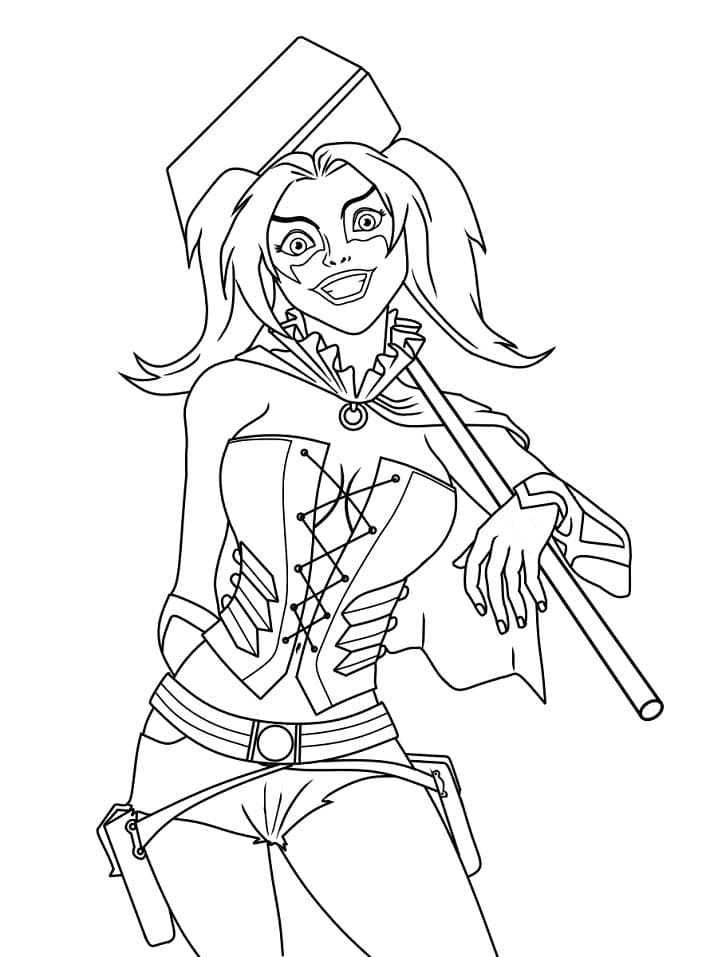 Harley Quinn dengan Palu
