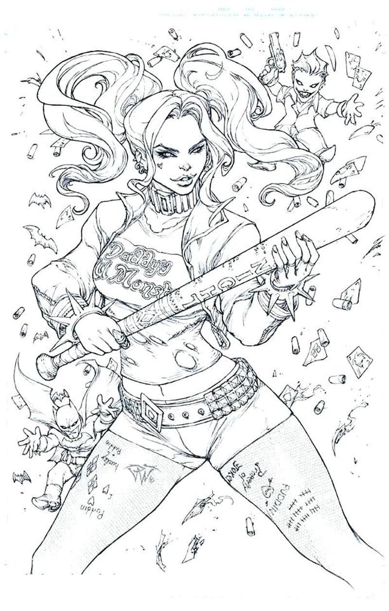 Harley Quinn dengan Tongkat Baseballnya