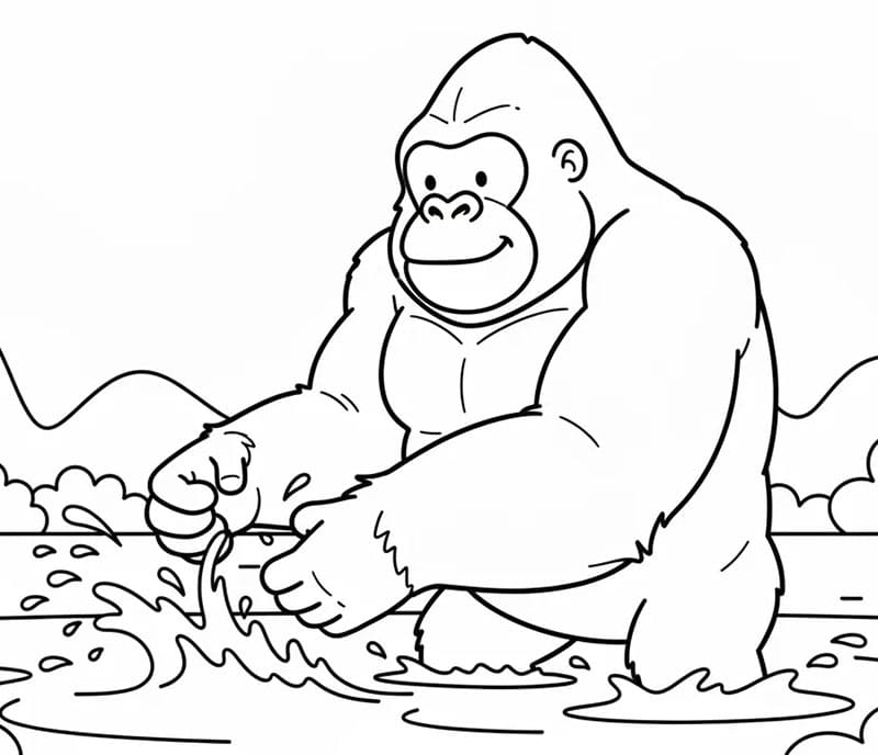 King Kong bermain air