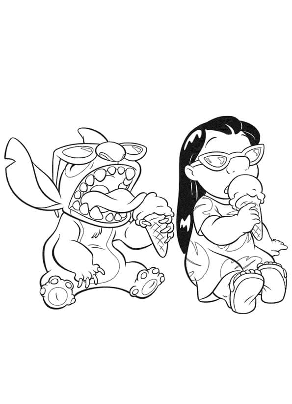 Lilo dan Stitch Makan Es Krim