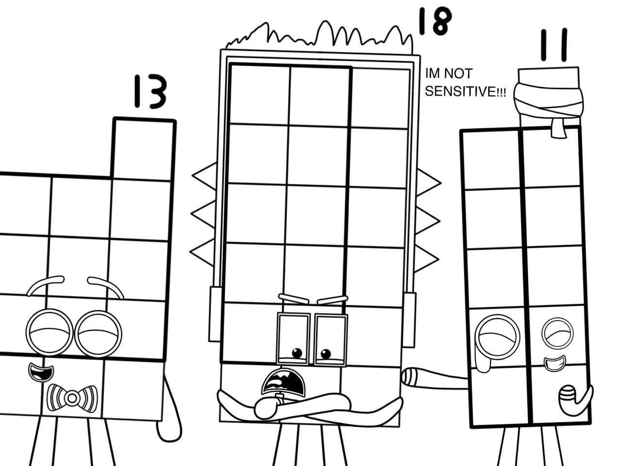 Numberblocks 13 18 11