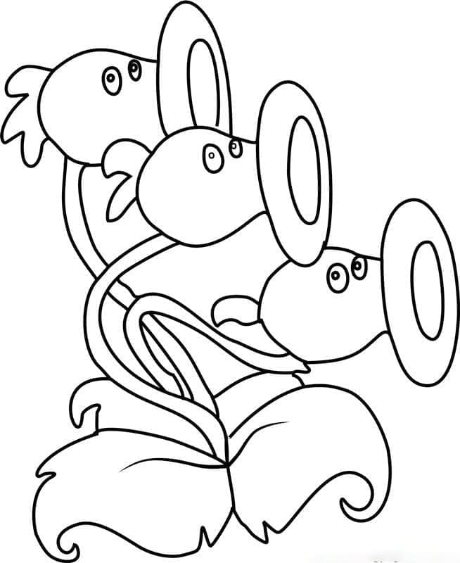 Plants vs Zombies Threepeater