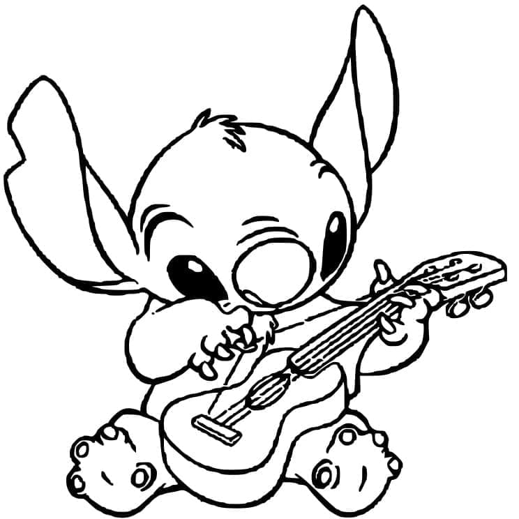 Stitch Bermain Gitar