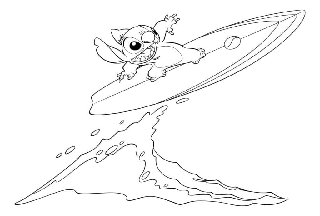 Stitch Berselancar