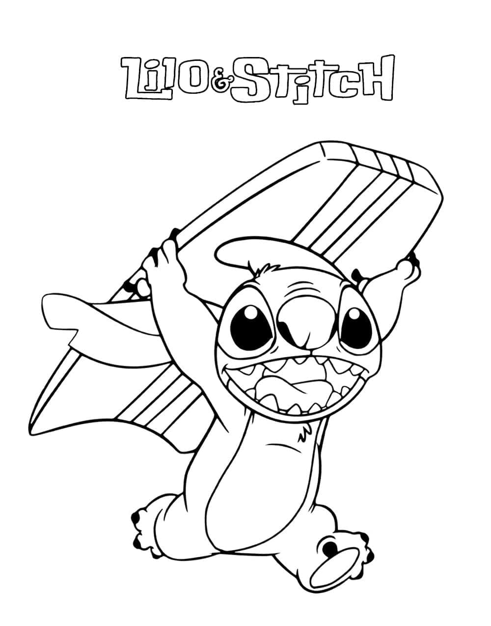 Stitch dan Papan Selancar