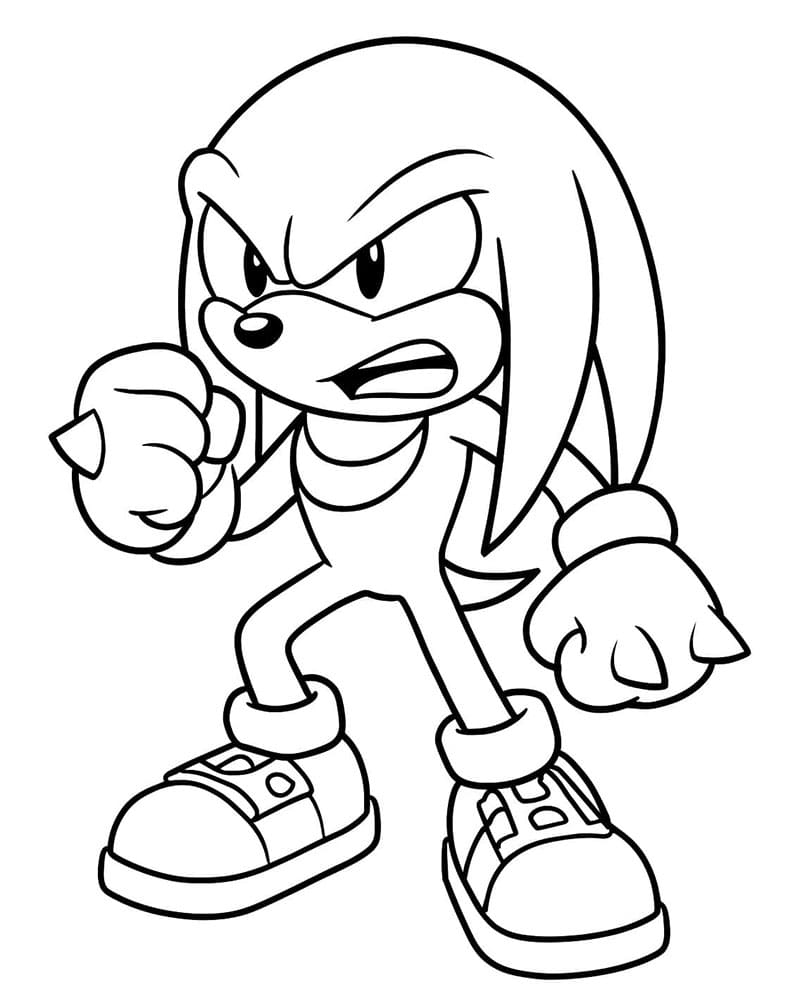 Gambar Knuckles dapat dicetak sederhana