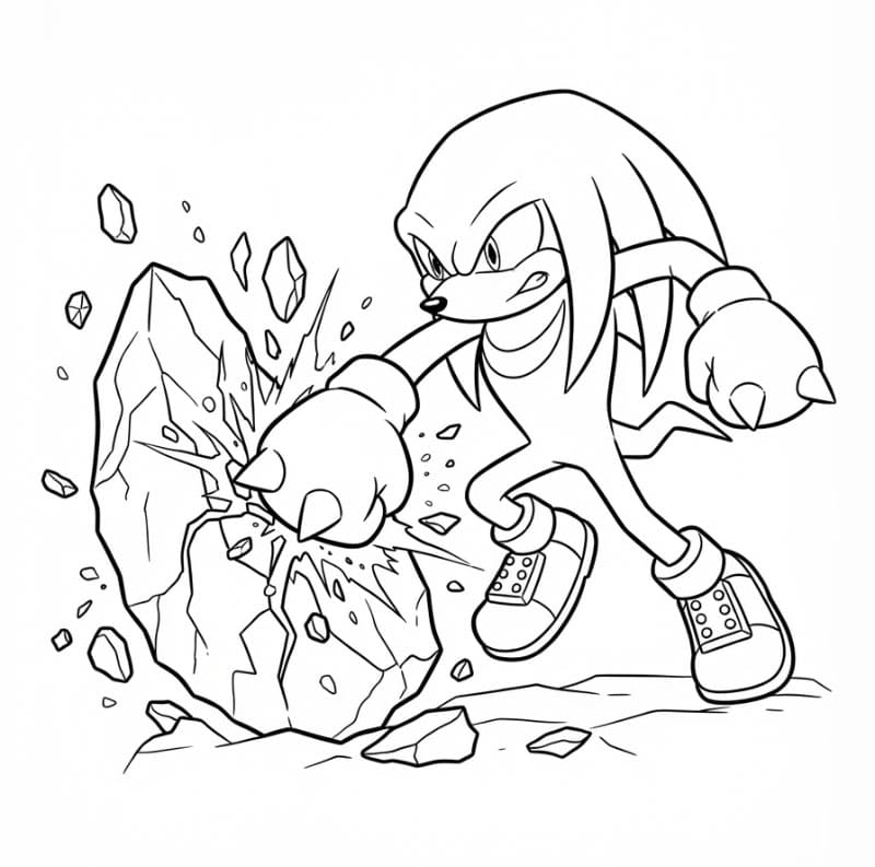 Knuckles Memecahkan Batu