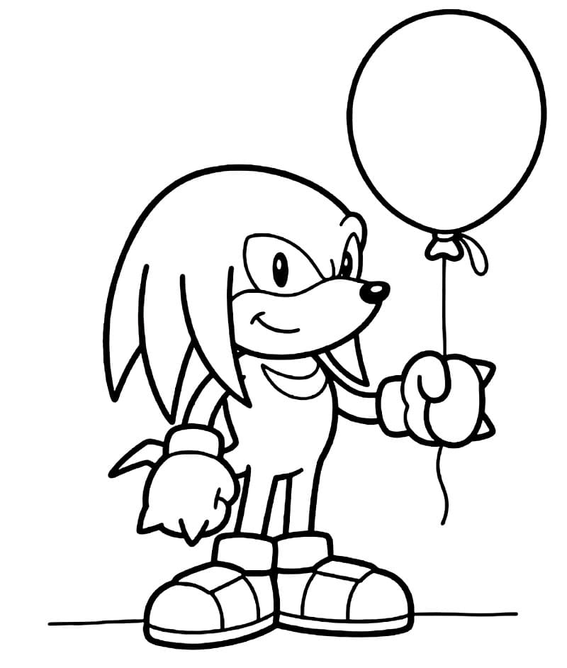 Knuckles memegang balon