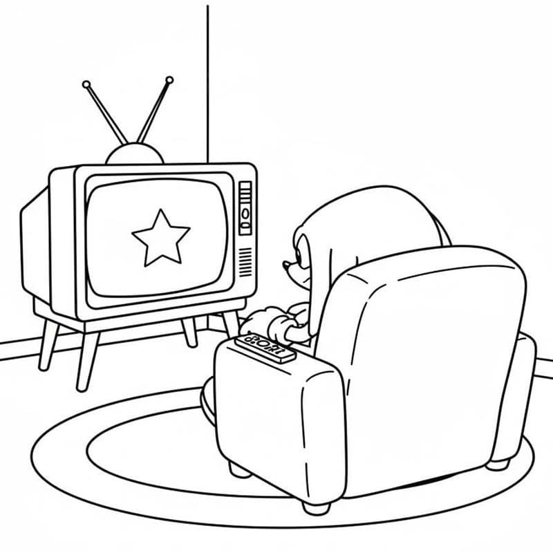 Knuckles menonton TV