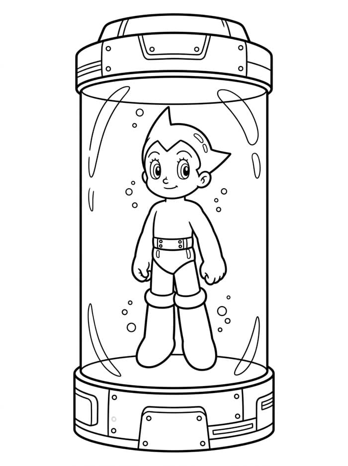 Astro Boy di Dalam Kapsul Kaca